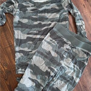 Little Sleepies Green and Gray Camouflage Pajama Set